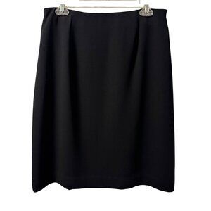 Laura Scott Black Knee-Length Polyester Skirt Womens Size 14 skirt